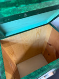 Green Sponge Painted Heavyweight Wooden Lidded Storage Bin or Trash Can with Barn & Cow Accents