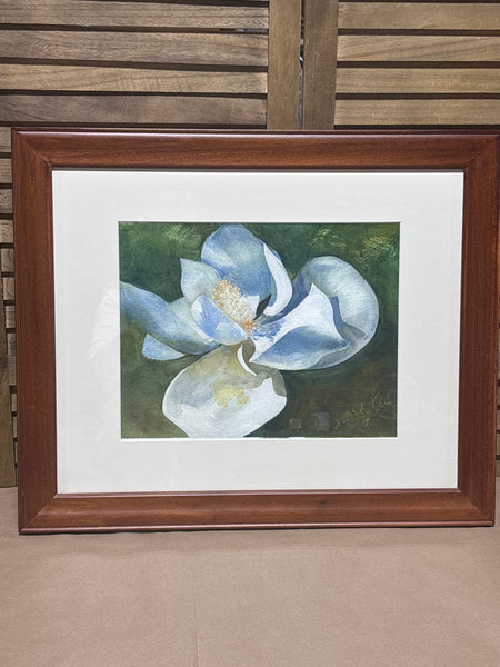 Watercolor of Magnolia Flower; Signed