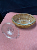 GLASBAKE Covered Baking Dish w/Basket