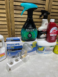 Cleaning Lot (K) Most bottles at least half full
