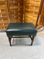 Petite Bench/Foot Stool, Dark Green with Tack Accents
