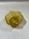 L.E. SMITH  Hexagon Daisy And Button Amber Bowl Dish Candy Dish // 2 Available // PRICED INDIVIDUALLY