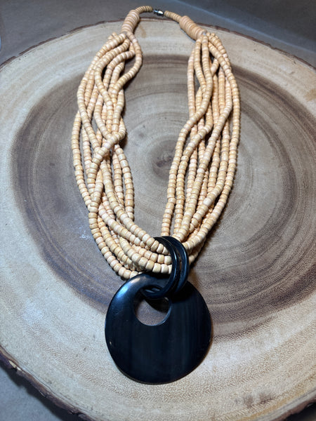 Light/Dark Wooden Beaded Necklace