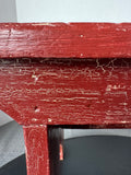 Brownish Red Crackle Painted Wooden Step Stool