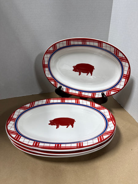 Williams-Sonoma Red White And Blue Pig Platter // 2 Sets Available // *** PRICED INDIVIDUALLY ***