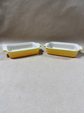Pair Of Le Creuset Rectangle Yellow Ombré Baking Dishes