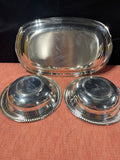 Trio of Silver Plated Bowls(2) and Tray(1)