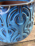 Blue Glazed Terracotta Planter