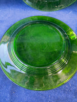 7 Piece Lot of Vintage Green Glass Plates