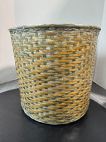 Tomato Fabric Decoupage Large Round Woven Basket