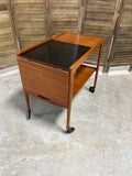 Mid Century Modern Style Beverage Cart, on Casters