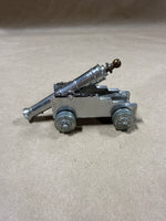 Small Vintage Metal Civil War Cannon — Made in Italy