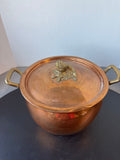 Ruffoni Historia Italian Hammered Copper Pot with Brass Handles & Acorn Lid Handle