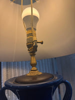 The Bradburn Gallery Blue Twist Handled Pottery Lamp (WORKS)