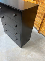 Particle Board Dresser , dark brown, card board backing