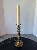 Brass Vintage Candlestick Lamp (WORKS)