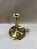 Large Brass Candlestick Holder With Slide Ejector