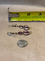 Clear/Red Beaded Earrings