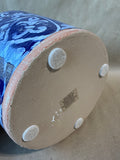 Blue Painted Terra Cotta Planter