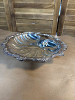 Old English Silver Plate Footed Shell Dish