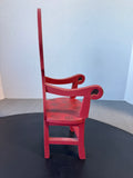 (B) Department 56 Large Santa’s Red Wooden Violin Chair