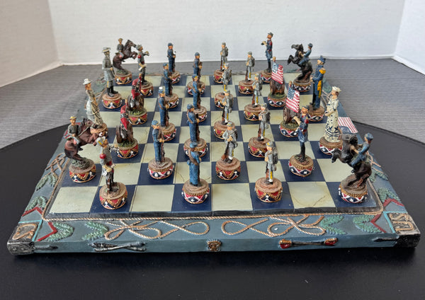 Civil War Resin Chess Set in Box