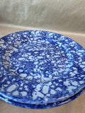 6 Piece Bastine Pottery Blue Spongeware Plates And Cups