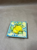 Square Handpainted Lemon Trinket Dish - Signed