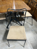 Dining Set: Table with Metal Base/Wood Top and (6) Metal Chairs