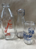 Lot Of Vintage Milk Bottles - 6 Milk Bottles