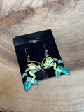 Sterling & Enamel Frog Earrings