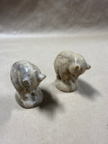 Pair Of Marble Bear Cub Figurines