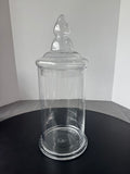 Clear Glass Lidded Apothecary Jar
