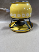 Mid Century Style Yellow Fondue Pot // Missing lid