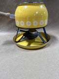 Mid Century Style Yellow Fondue Pot // Missing lid