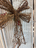 Grapevine Christmas Bow Decor
