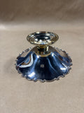 Floral Silver Plate Pedestal Bowl