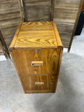 Oak Tone File Cabinet with 2 Drawers