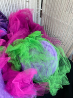 Large Bag of Assorted Jewel Tone Tulle Fabric