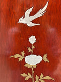 Wood Panel with Vine/Bird Tree Inlay