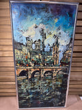 Oil Painting of French Canal by Vittorio Muscariello; Signed