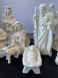 12-Piece Mikasa Holiday Splendor Gold Trimmed Cream Porcelain Nativity Set in Box