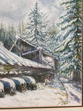 A Cold Winter in Norway Original Watercolor by Local Artist, Ginger Olansen; Signed