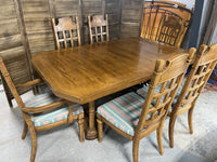 Thomasville Dining Set, Table, 6 Chairs, 2 Leaves and Table Pads