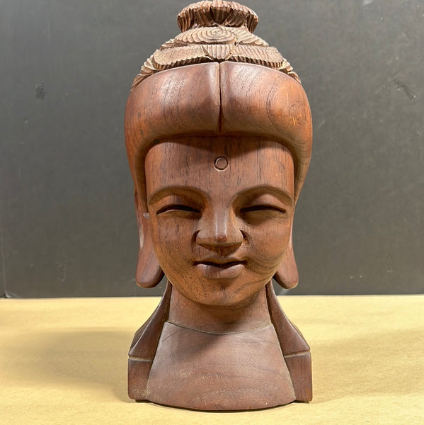 Solid Wood Carved Bust
