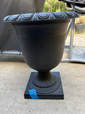 F- Black Composite Faux Cast Iron Planter