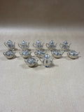 Set Of 12 Heavy Weight Mini Teapot Name Card Holders
