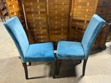 Pair of Parson's Style dining Chairs, Home Goods, bright teal blue color