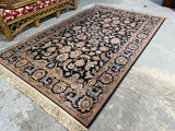 Karastan Rug, black/pink/tan