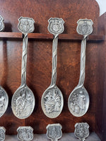 Guilds of London 12-Piece Craftsmen of America Pewter Spoon Collection with Rack